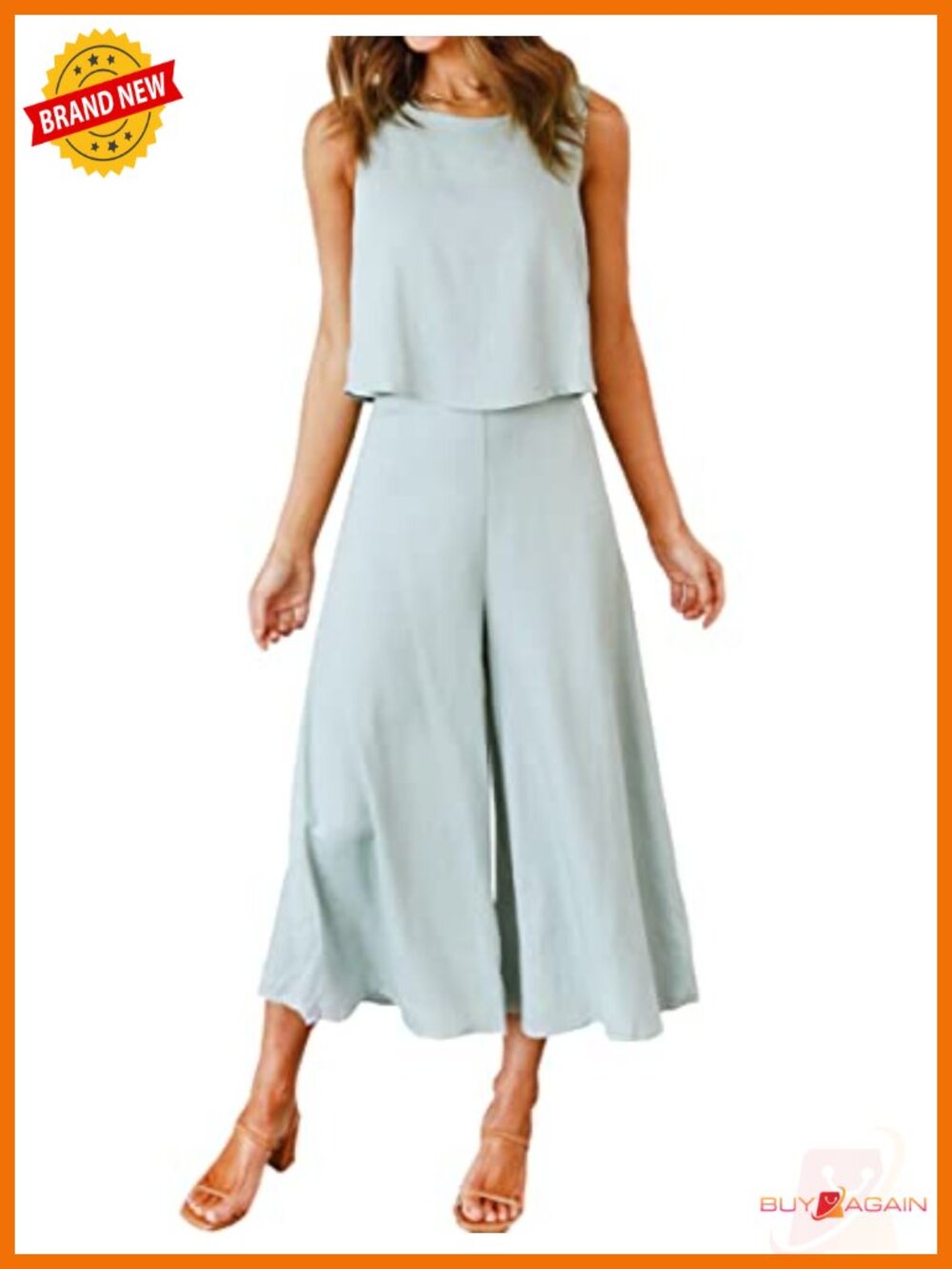 Women's 2 Piece Outfits Crop Top Wide Leg Pants Set Jumpsuits